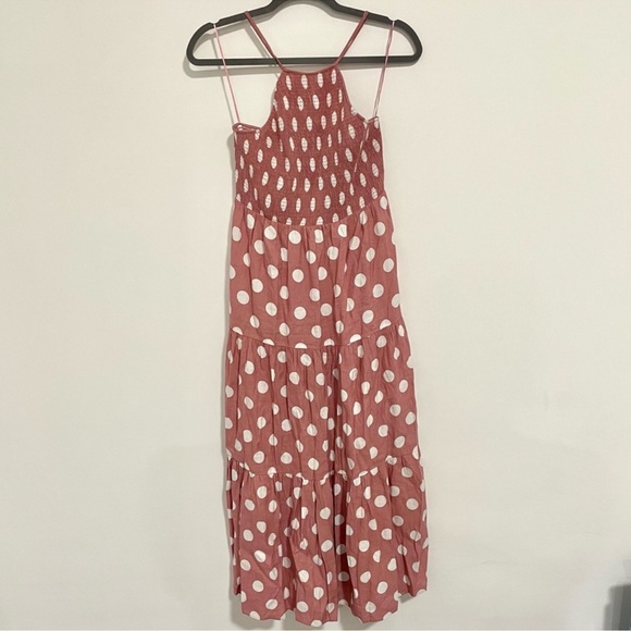 ZARA Polka Dot Midi Dress Back Cutout - Picture 4 of 7
